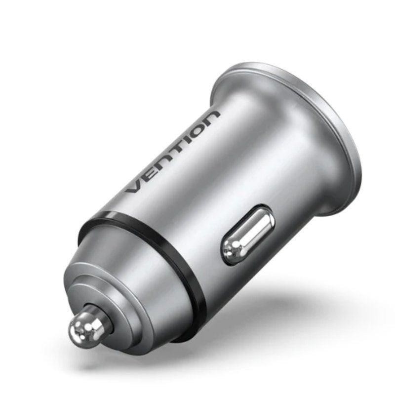 Cargador Coche Smartphone Vention 20W Usb-a USB-C Silver