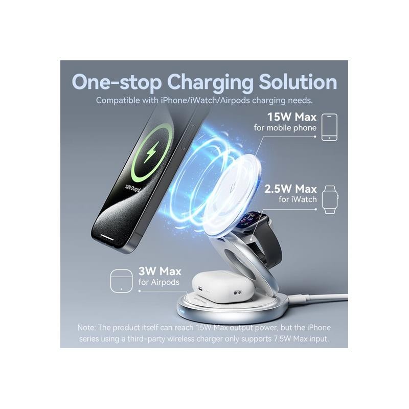 Base Cargador Vention Smartphone/Apple Watch/Auriculares Wireless Silver Base Cargador Vention Smartphone/Apple Watch/Auriculares Wireless Silver