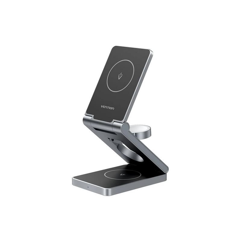 Base Cargador Vention Smartphone/Apple Watch/Auriculares Wireless Black
