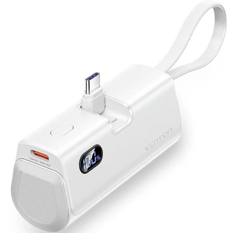 Powerbank Vention 4800MAH 2XUSB-C + Lightning 22.5W USB-C Plegable White Powerbank Vention 4800MAH 2XUSB-C + Lightning 22.5W USB-C Plegable White