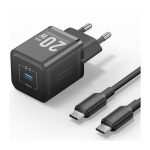 Cargador de Pared Vention Gan USB-C 20W Black + Cable Ucb-c 1M Black