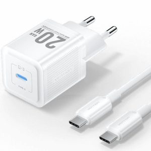 Cargador de Pared Vention Gan USB-C 20W White + Cable Ucb-c 1M White