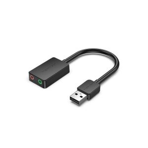 Tarjeta de Sonido 2.1 Vention Usb-a Jack 3.5MM Black