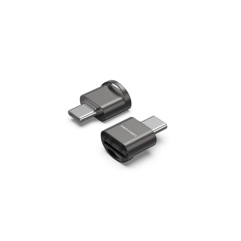 Lector de Tarjetas Externo Vention USB-C MicroSD Black Lector de Tarjetas Externo Vention USB-C MicroSD Black