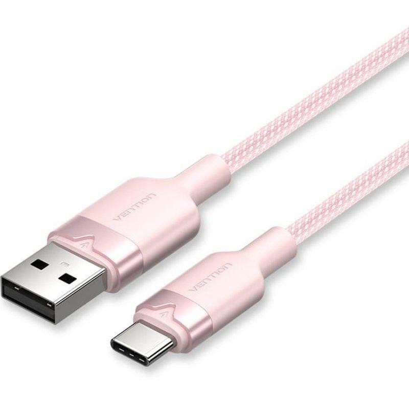 Cable Vention Usb-a 2.0 - USB-C 3A 2M Aluminio Rose Cable Vention Usb-a 2.0 - USB-C 3A 2M Aluminio Rose
