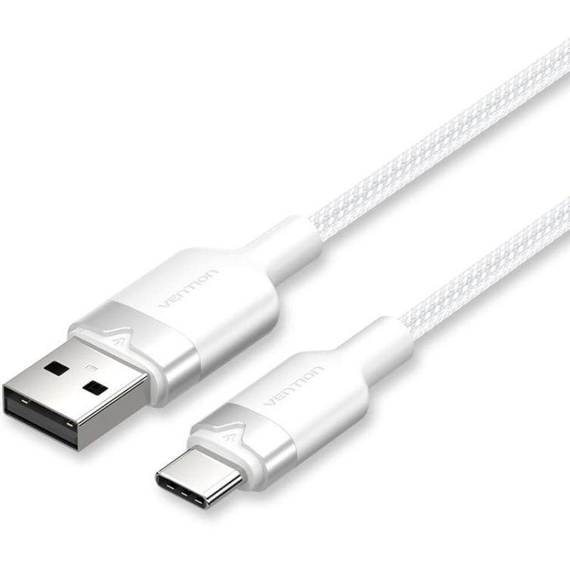 Cable Vention Usb-a 2.0 - USB-C 3A 2M Aluminio White Cable Vention Usb-a 2.0 - USB-C 3A 2M Aluminio White