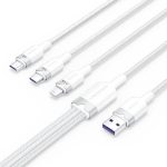 Cable 3 en 1 Vention Usb-a 2.0- USB-C/Lightning/Micro-b 1.5M Aluminio White