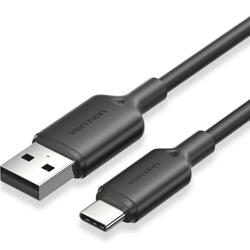 Cable Vention Usb-a 2.0 - USB-C 3A 2M Black Cable Vention Usb-a 2.0 - USB-C 3A 2M Black