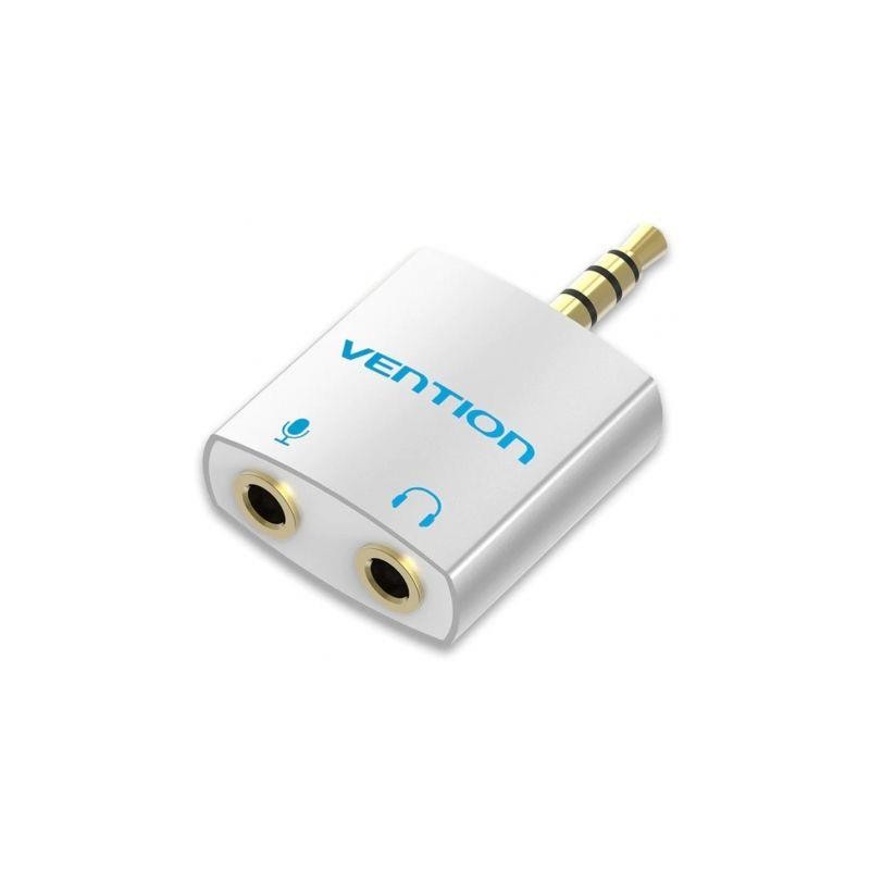Adaptador Audio Vention Jack 3.5/M - 2X Jack 3.5/H White Adaptador Audio Vention Jack 3.5/M - 2X Jack 3.5/H White