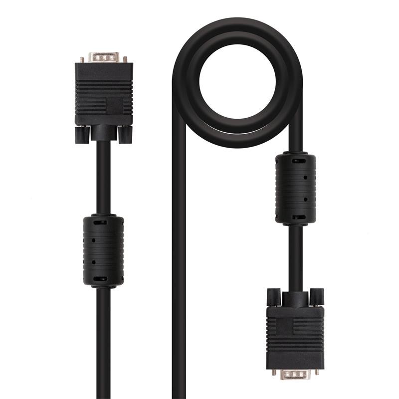 Cable SVGA Nanocable HDB15M/HDB15M 10M 2 Ferritas