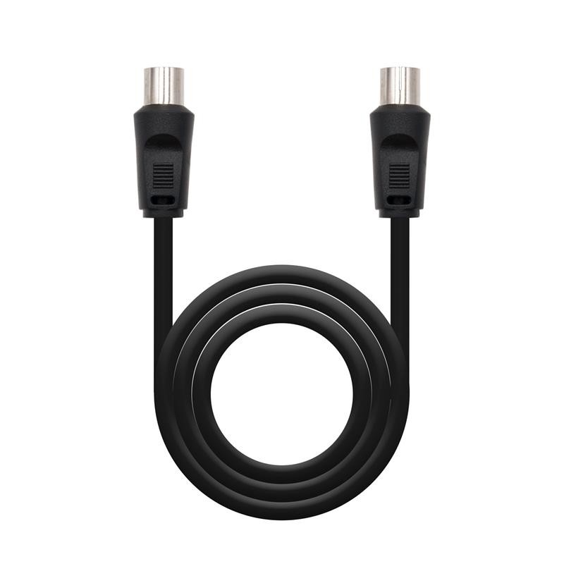 Cable Antena TV 75 Ohm M-h 1.8 M Nanocable Black Cable Antena TV 75 Ohm M-h 1.8 M Nanocable Black