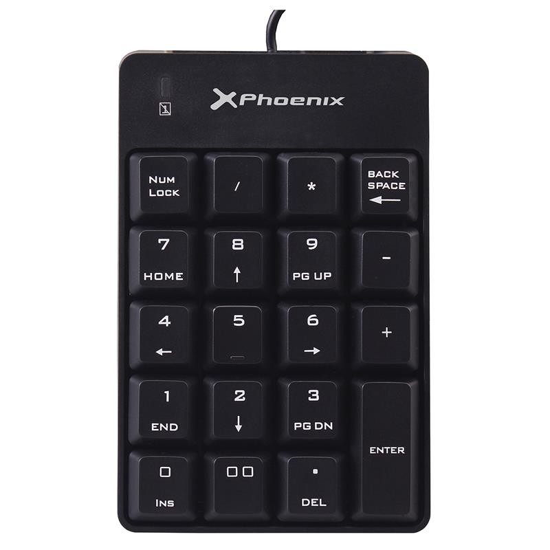 Teclado Numerico Phoenix Keypad USB 19 Teclas Black