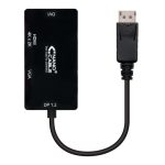 Cable Conversor DP a Vga+dvi+hdmi 3-1 15CM Black