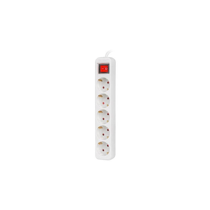 Regleta Lanberg 5 Schukos con Proteccion 3M White
