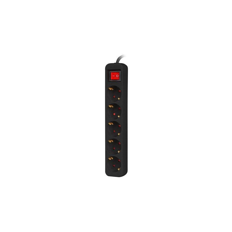 Regleta Lanberg 5 Schukos con Proteccion 3M Black
