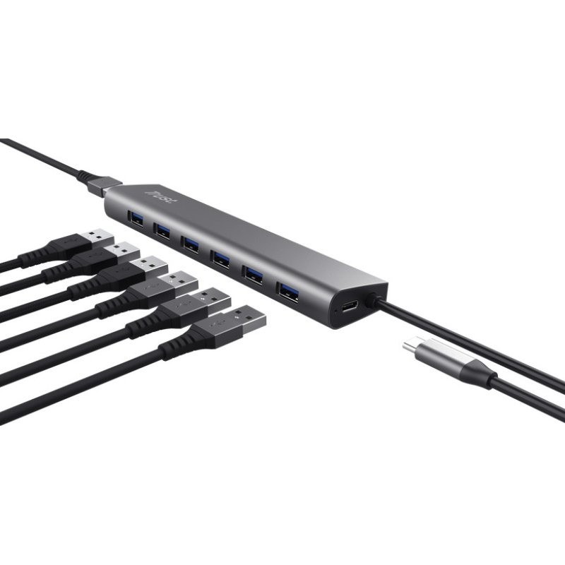 Hub USB Trust Halyx 7 Puertos USB 3.2 7X Usb-a 1X USB-C