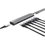 Hub USB Trust Halyx 7 Puertos USB 3.2 7X Usb-a 1X USB-C