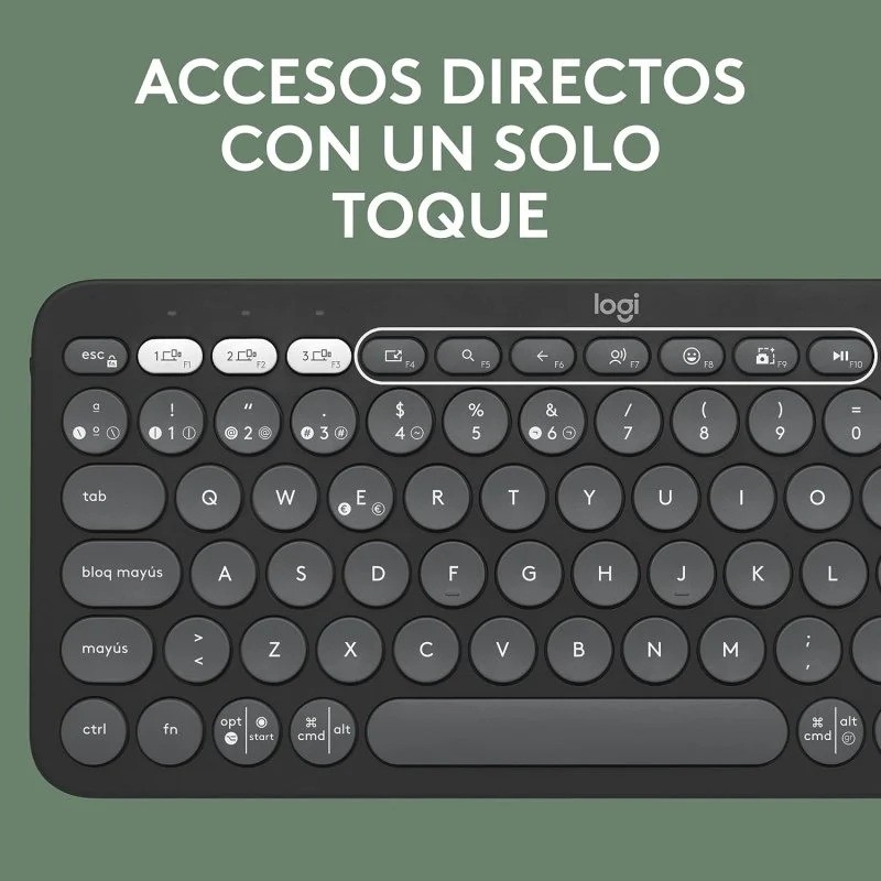 Teclado Logitech Pebble Keys 2 K380S Tkl Wireless Black