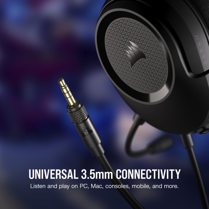 Auriculares + Micrófono Corsair HS35 USB Gaming Headset Black