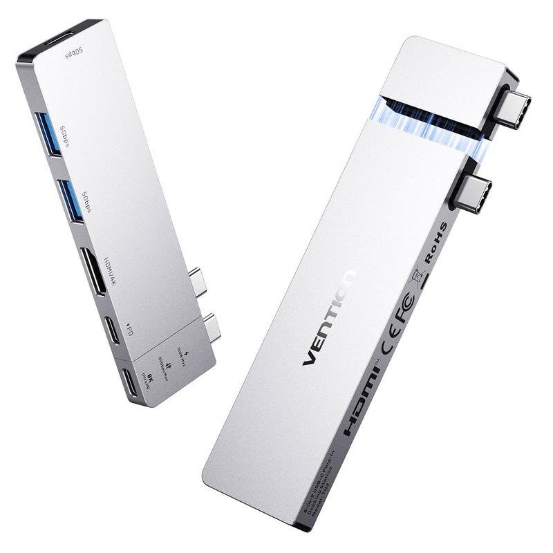 Docking USB-C Vention 1X HDMI 4K/2X Usb-a/2X USB-C/1X Thunderbolt/1X USB-C PD