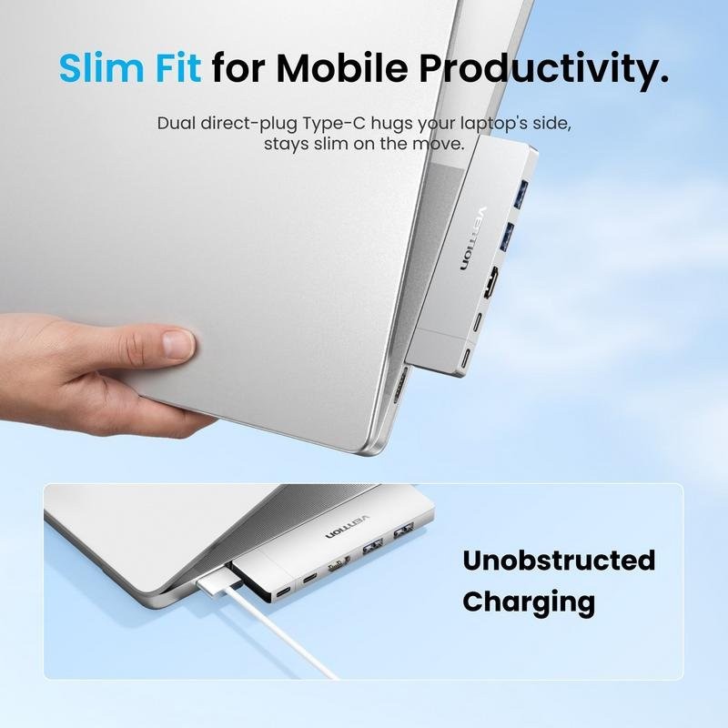 Docking USB-C Vention 1X HDMI 4K/2X Usb-a/2X USB-C/1X Thunderbolt/1X USB-C PD