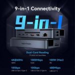 Docking USB-C para Steam Deck/Switch Vention 2X HDMI 4K/3X Usb-a/1X USB-C/1X USB-C PD/1X RJ45/1X MicroSD