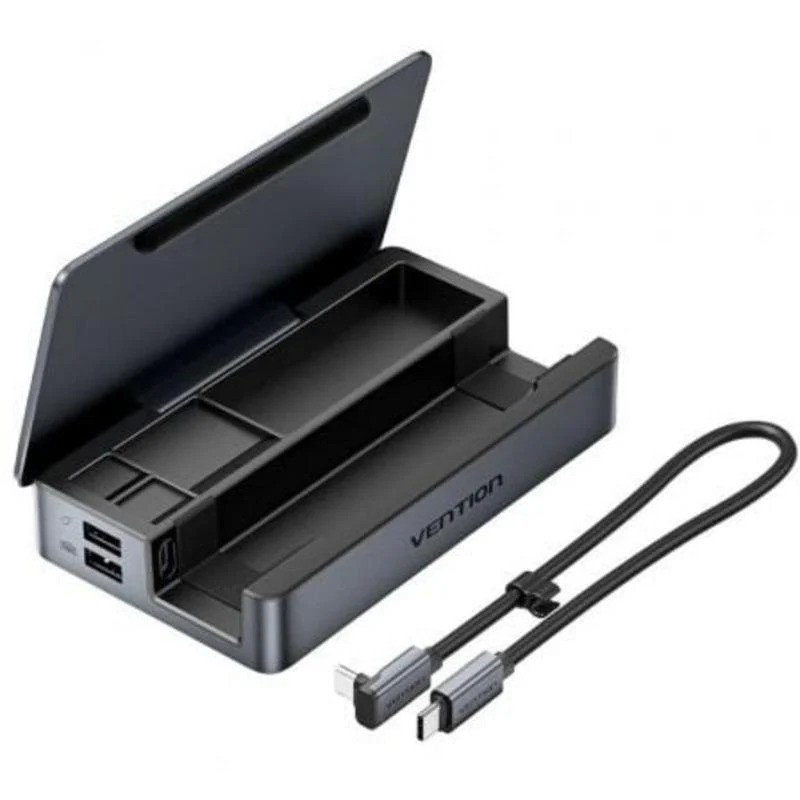 Docking USB-C para Steam Deck/Switch Vention 2X HDMI 4K/3X Usb-a/1X USB-C/1X USB-C PD/1X RJ45/1X MicroSD
