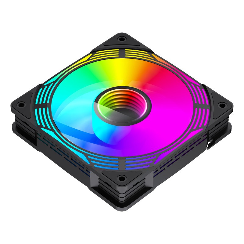 Ventilador GM 12CM Adicional Gaming Chasis ARGB Reversed Silencioso Black
