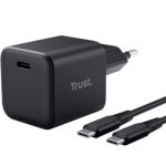 Cargador Gan Trust Maxo USB-C 65W + Cable USB-C 2M Black