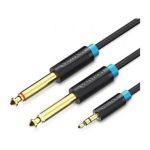 Cable Estereo Vention Jack 3.5/M - 2X Jack 6.5/M 2M Black