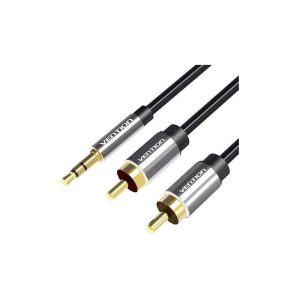 Cable Estereo Vention Jack 3.5/M - 2X RCA/M 2M Black