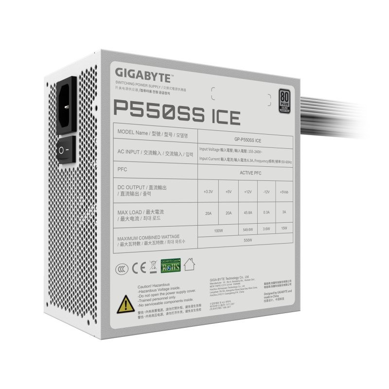 Fuente de Alimentación Gigabyte 550W 80+ ATX Silver