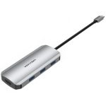 Dock Hub USB-C Vention 1XHDMI 4K/3XUSB/1XUSB-C/1X Lector MicroSD Grey