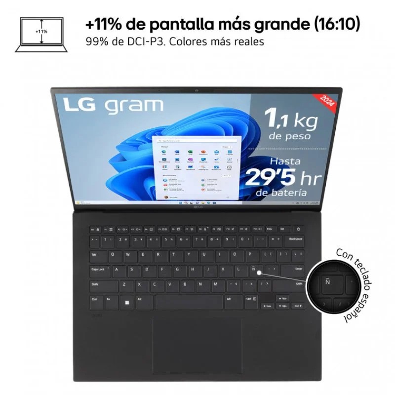 Portátil LG Gram Ultra 7 155H/32GB DDR5/SSD1TB/14” /W11Pro
