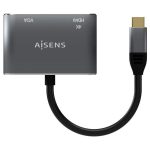 Adaptador Aisens USB-C - HDMI/H VGA/H 15CM Grey