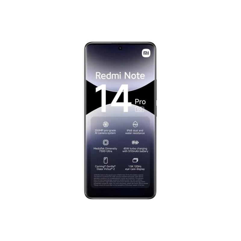 Smartphone Xiaomi Redmi Note 14 Pro 6.67 Fhd+ 8GB/256GB/200MP/NFC/5G Black Smartphone Xiaomi Redmi Note 14 Pro 6.67 Fhd+ 8GB/256GB/200MP/NFC/5G Black