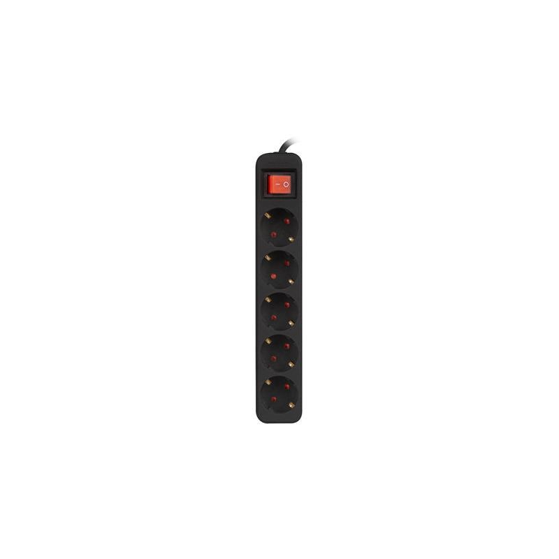 Regleta Lanberg 5 Schukos con Proteccion 3M Black