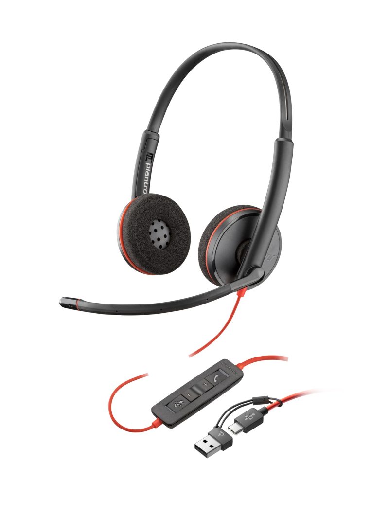 Auriculares con cable HP Poly Blackwire 3220 USB-C, versión en paquete