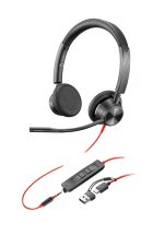 Auriculares con cable HP Poly Blackwire 3325 USB-C y 3,5 mm