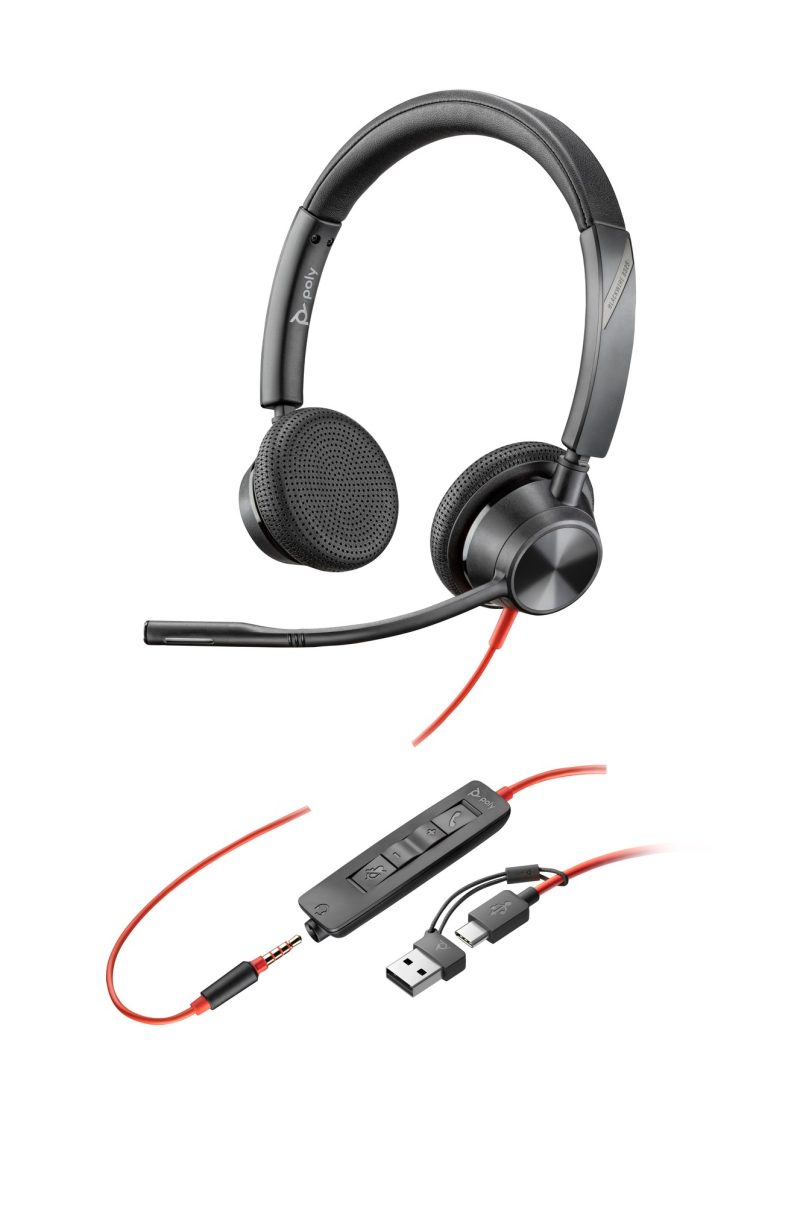 Auriculares con cable HP Poly Blackwire 3325 USB-C y 3,5 mm