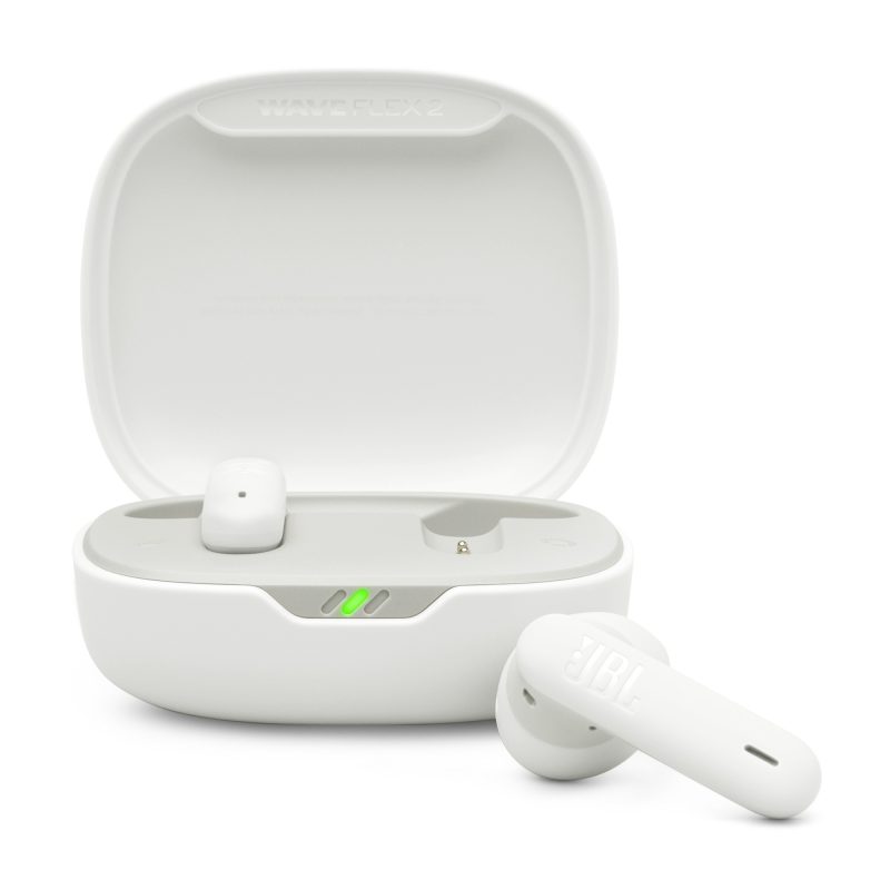 Auriculares inalámbricos JBL Wave Flex 2 blancos con estuche de carga