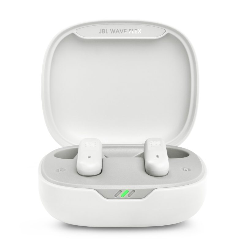 Auriculares inalámbricos JBL Wave Flex 2 blancos con estuche de carga