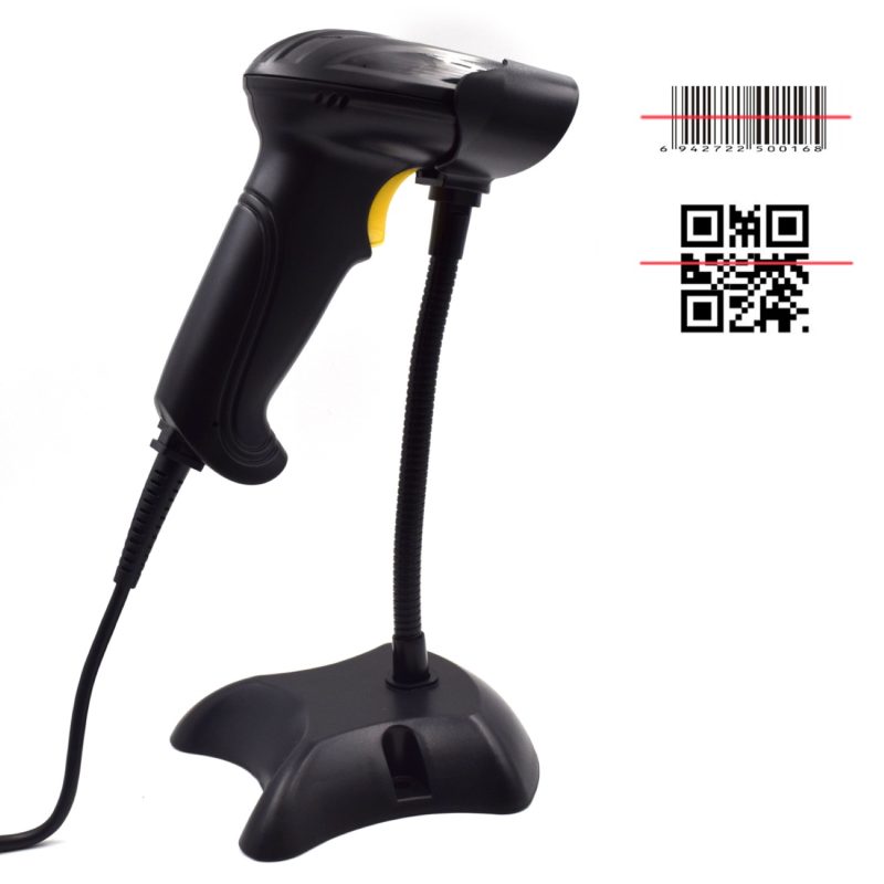 Lector de códigos de barras 2D Ewent EW3410 con cable USB y soporte