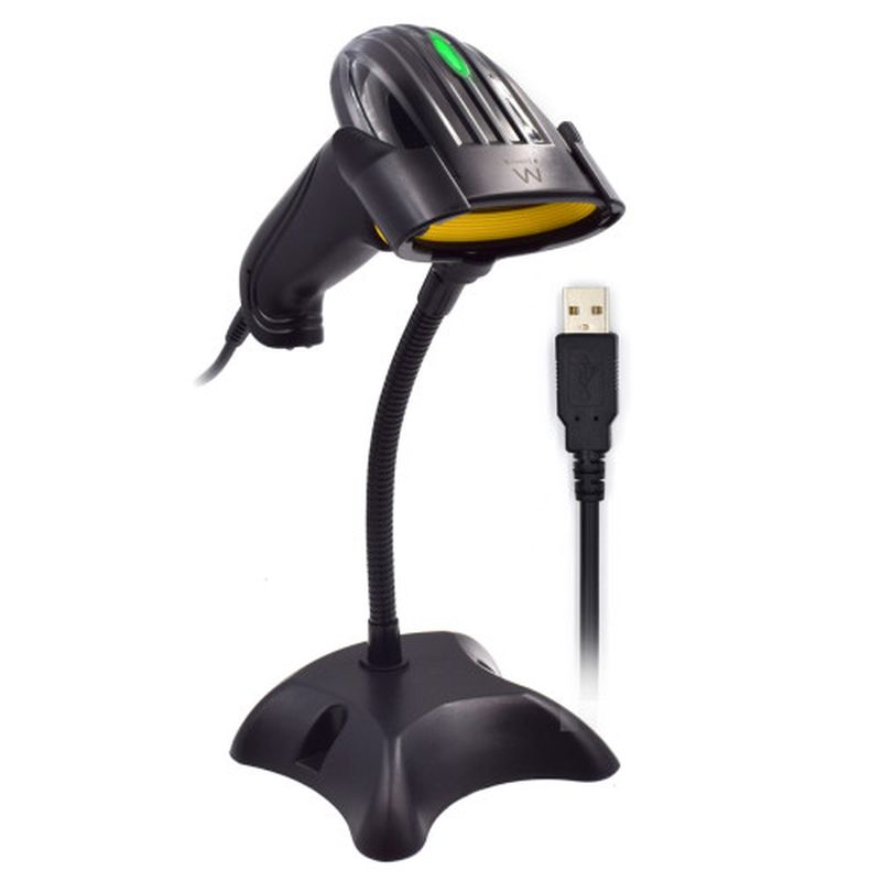 Lector de códigos de barras 2D Ewent EW3410 con cable USB y soporte