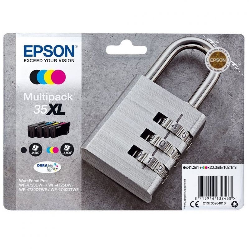 Pack de 4 cartuchos de tinta Epson 35XL DURABrite Ultra