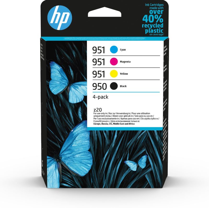 Pack de 4 cartuchos de tinta original HP 950 y 951 negro y color
