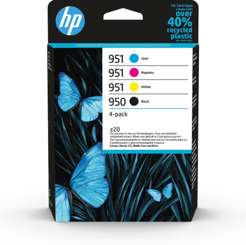 Pack de 4 cartuchos de tinta original HP 950 y 951 negro y color