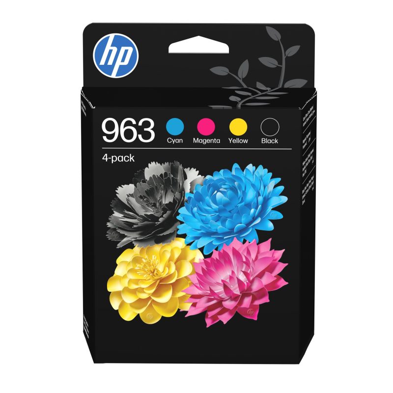 Pack de 4 cartuchos de tinta original HP 963 negro y color
