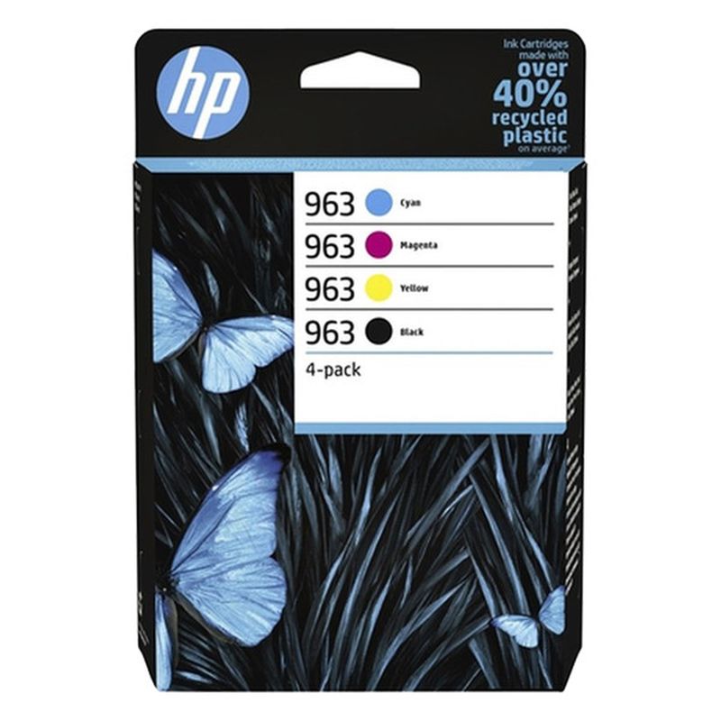 Pack de 4 cartuchos de tinta original HP 963 negro y color