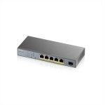 Switch gestionable Zyxel GS1350-6HP, 5 puertos Gigabit PoE y SFP